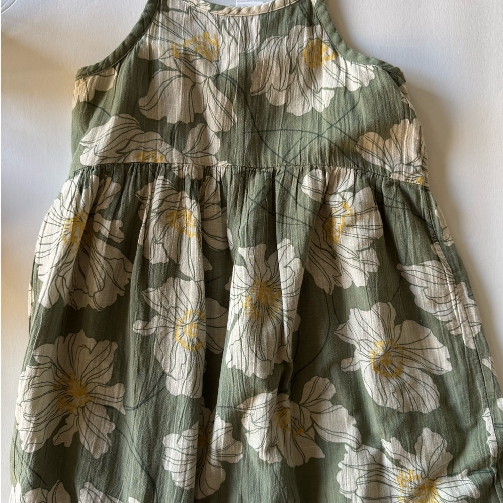 GAP girls green and white dress